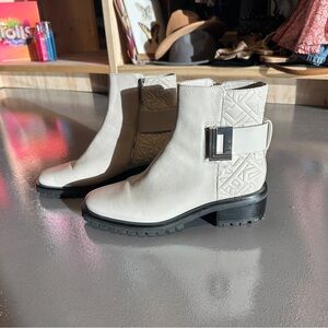 Karl Lagerfeld Cream and Black Ankle Boots